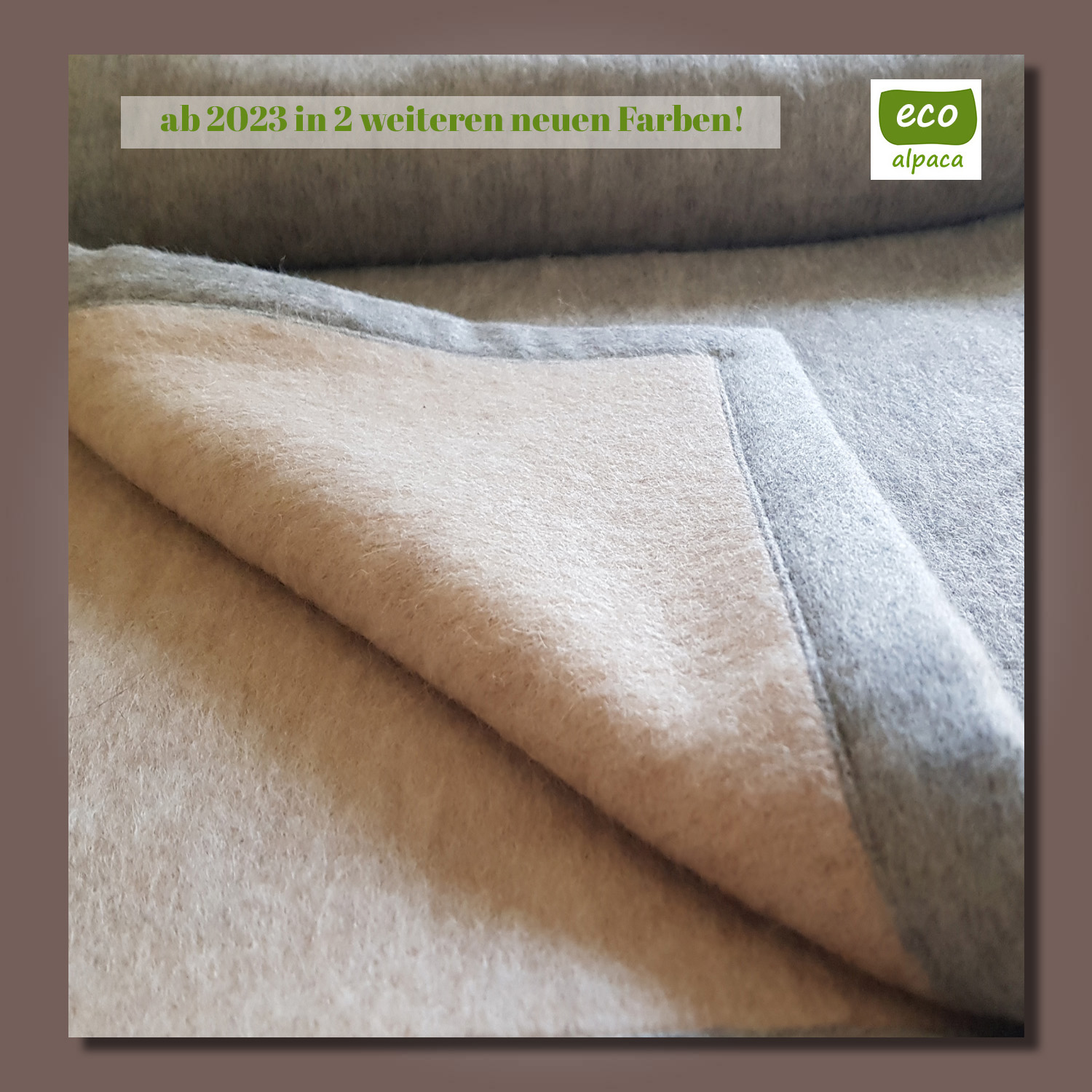 Natur-Wolldecke PREMIUM, Farbe/colour: grau-weiß/grey-white eco, Größe/size: M